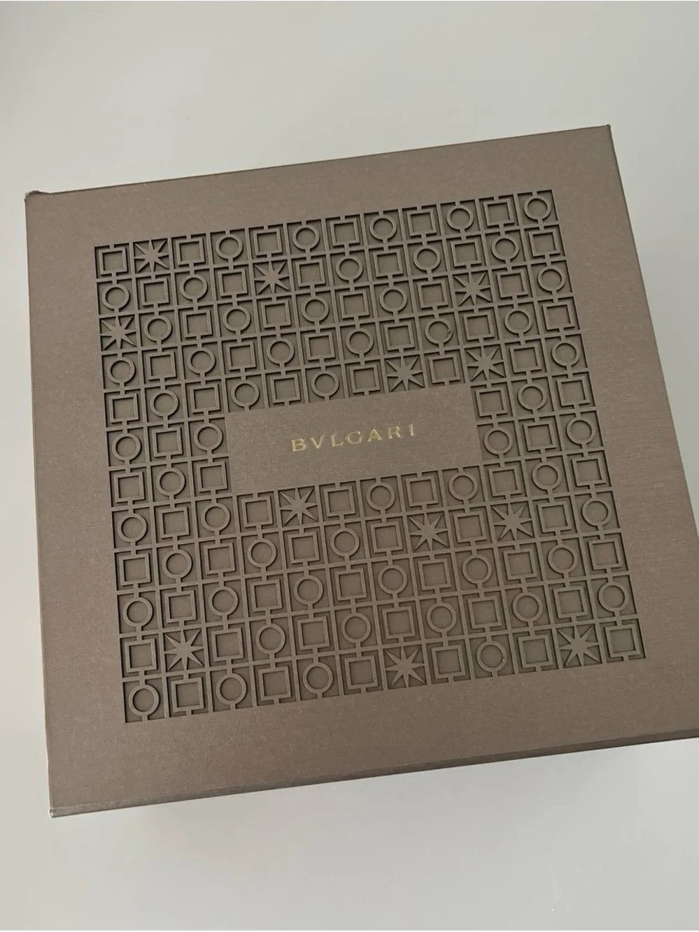 Bulgari Brown Decorative Storage Box with Gold Logo
